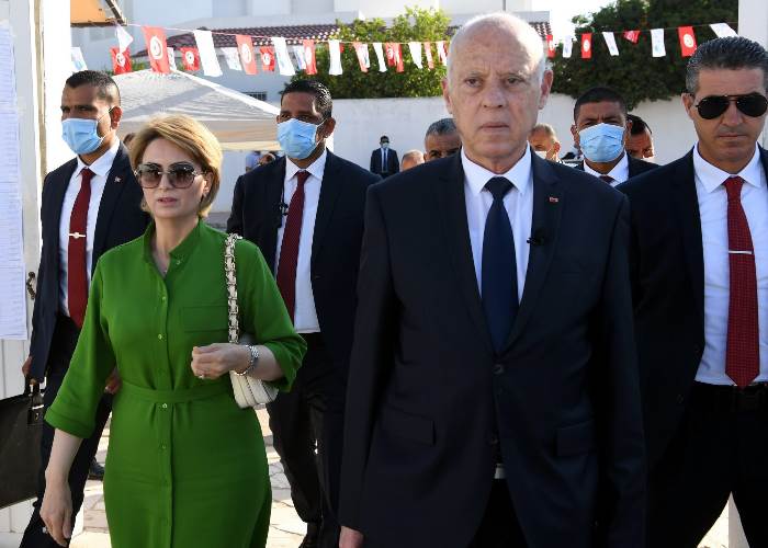 الرئيس التونسي والسيدة الأولى 