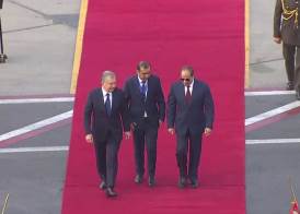 استقبال الرئيس السيسي لنظيره الأوزبكستاني
