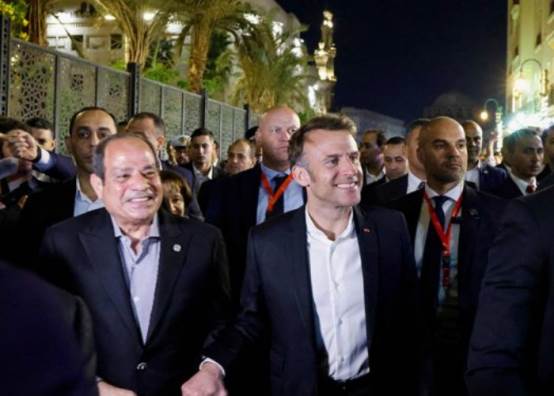 الرئيس عبد الفتاح السيسي وماكرون 